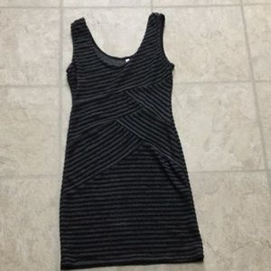 Gray and black dress